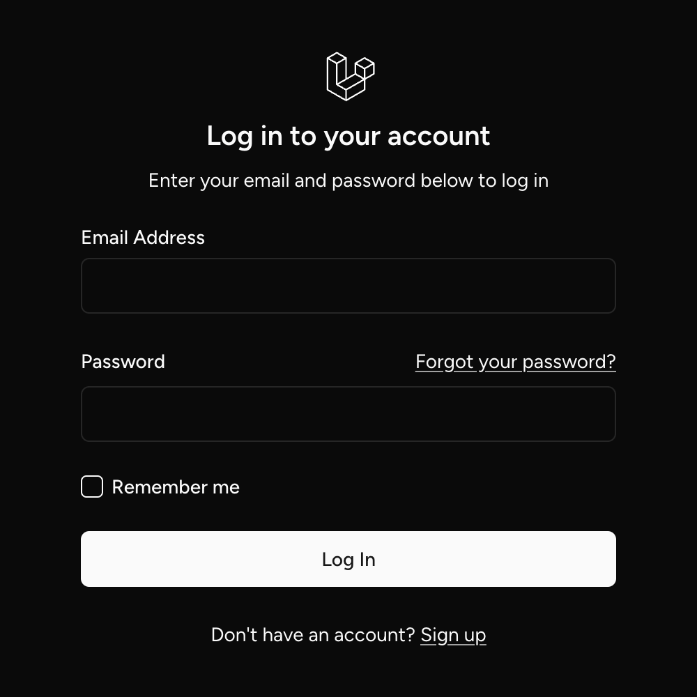 simple-auth layout preview