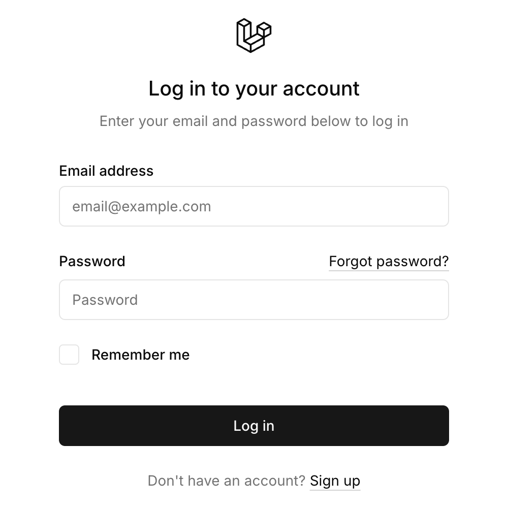 simple-auth layout preview