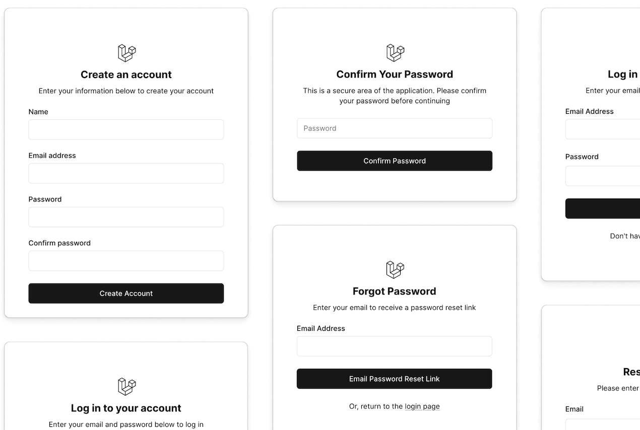 Built-in Laravel authentication